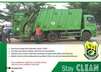 Edo govt begins weekly environmental sanitation, urges compliance