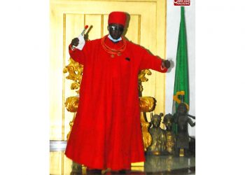 Oba of Benin with Palace Chiefs and Enigies on the Repatriation of the Looted Benin Artifacts.