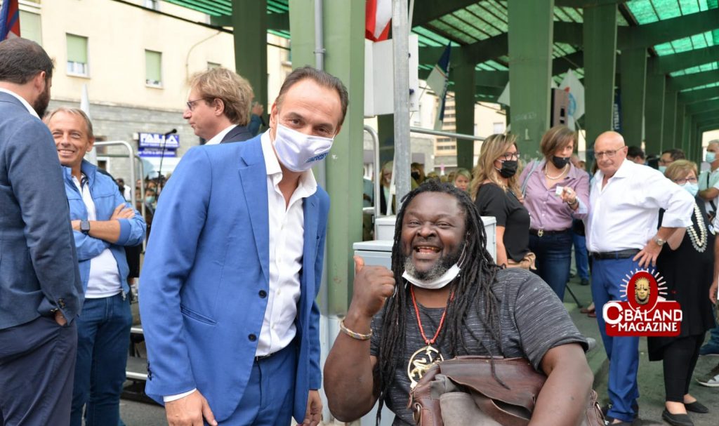 From left: Piedmont region's president Alberto Cirio,(Nigeria King of Reggae) Winning Jah