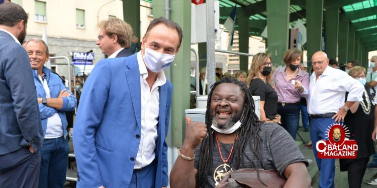 From left: Piedmont region's president Alberto Cirio,(Nigeria King of Reggae) Winning Jah