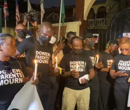 In honor of Sylvester Oromoni,Dowen college parents’ forum held a candlelight procession in Lagos