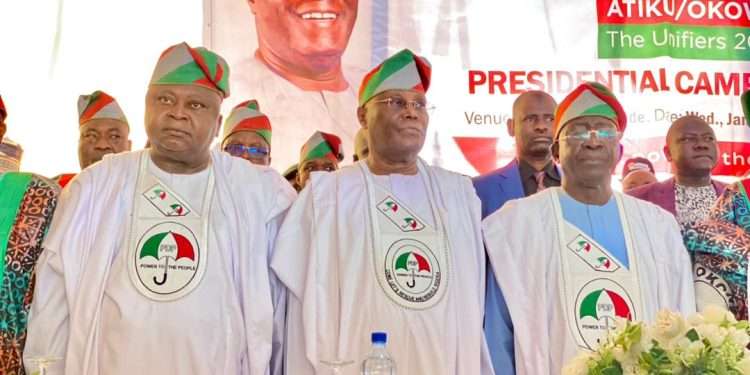 Atiku promises high-quality schools and a thriving economy during his last state rally in 2023.