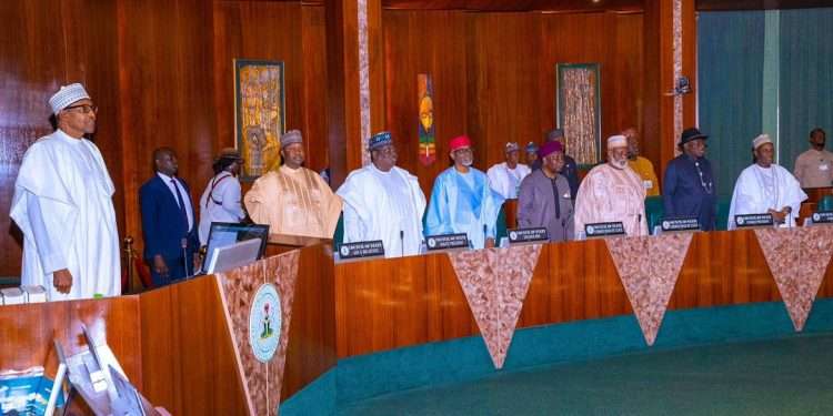Buhari chairs Council of States meeting with Obasanjo, Jonathan, governors, and others.