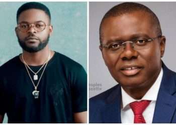 The election triumph of Governor Sanwo-Olu is addressed, and Falz labels it “deceitful.”