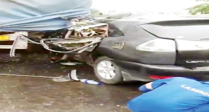 Driver hospitalized on June 29, 2023, seven escape fatal crash in Lagos.