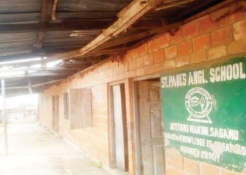 Students battle leaky roofs and reptiles at Ogun Public School