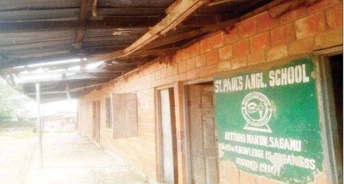 Students battle leaky roofs and reptiles at Ogun Public School