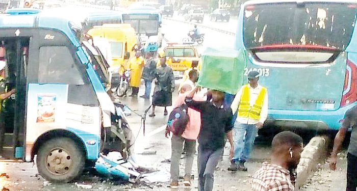 Two BRT vehicles collide in Lagos, 14 injured