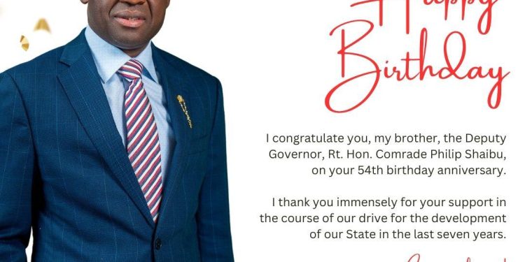 Governor Obaseki congratulates Deputy on his birthday.