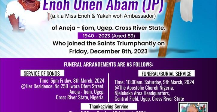 "Royal Family Extends Invitation to Funeral Ceremony of Late Deaconess Enoh Onen Abam: Honoring a Life of Love and Legacy"