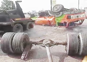 Two harmed as vehicle, truck crash in Lagos