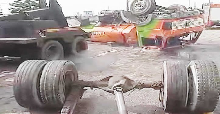 Two harmed as vehicle, truck crash in Lagos