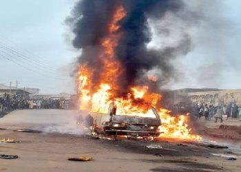 Fire razes bus conveying petrol for illegal sale