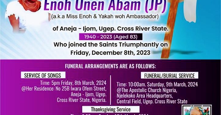 "In Memoriam: Celebrating the Legacy of Late Deaconess Enoh Yakah Aballi - A Life of Love, Faith, and Community Service"