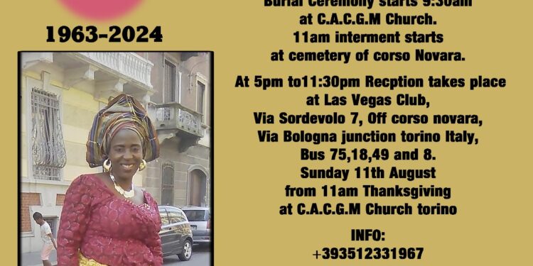 Invitation to the Burial Ceremony of Late Deaconess Jane Evbu Onaghino