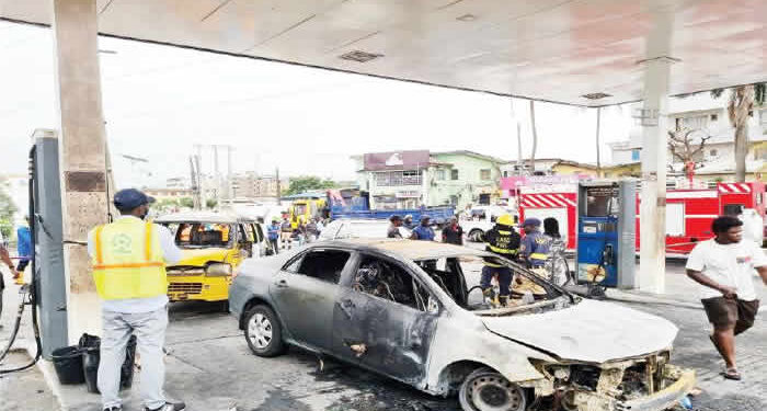 Gas Explosion at Lagos Filling Station Injures Nine and Destroys Vehicles