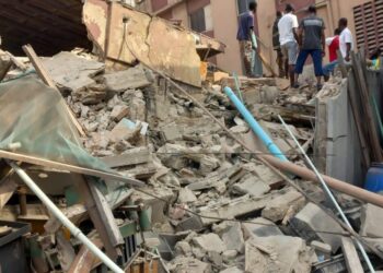 Panic as Two-Storey Building Collapses in Lagos