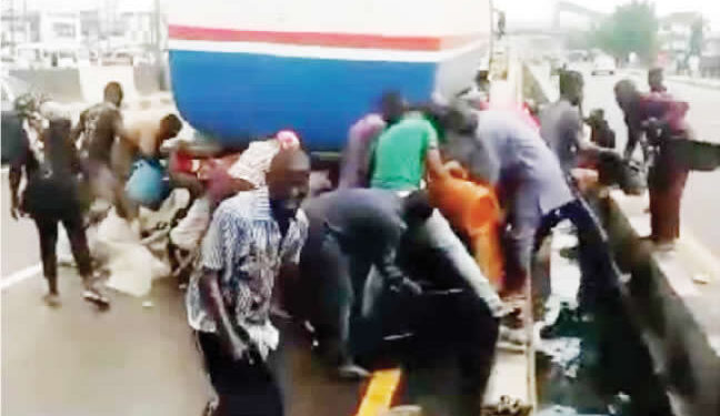 Tragedy Averted: Diesel Tanker Spills on Apapa-Oshodi Expressway, Lagos