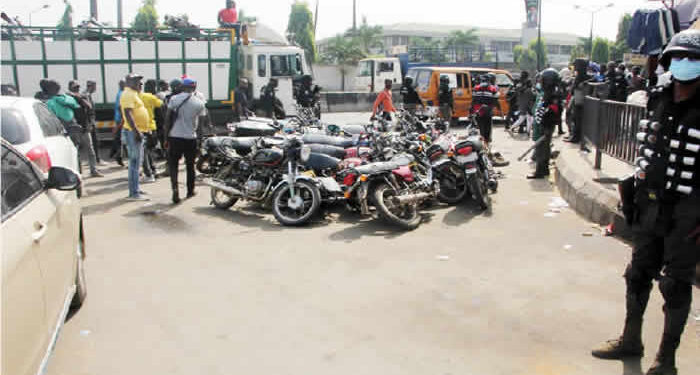 Lagos Task Force Intensifies Crackdown on Illegal Motorcycles: 128 Bikes Impounded