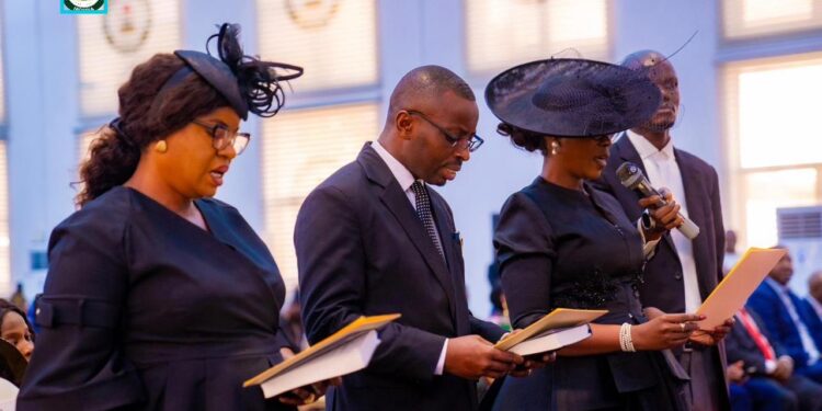 Following Obaseki’s administration’s frustration, Governor Okpebholo swears in three judges.