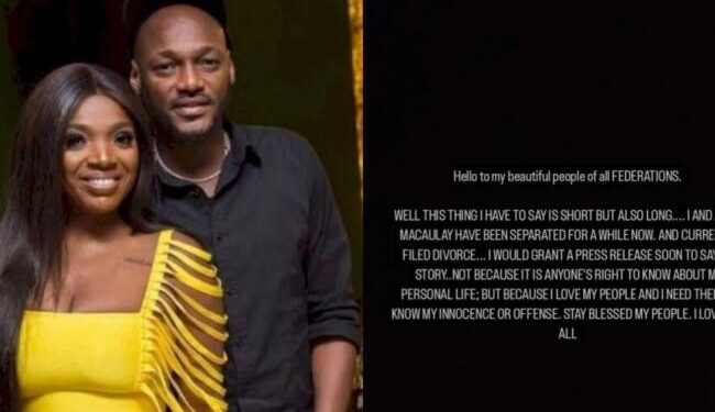 Music Icon 2Baba Announces Separation from Wife Annie