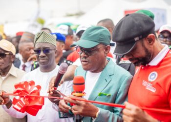 Wike, Oshiomhole Join Gov. Okpebholo to Commission New Edo Line Transport Service Amid Security, Development Push