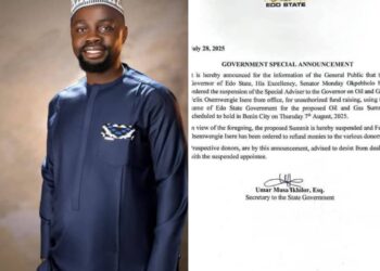 Edo Governor Suspends Oil and Gas Aide Over Unauthorized Fundraising