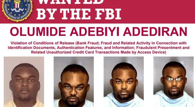 FBI Offers $10,000 Reward for Information Leading to Arrest of Nigerian Fugitive