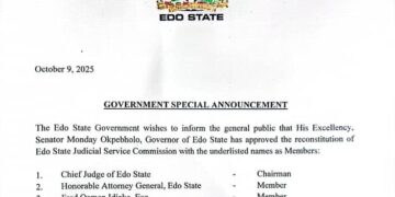 Reconstitution of the Edo State Judicial Service Commission