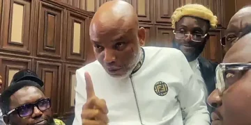 Nnamdi Kanu, the detained leader of the Indigenous People of Biafra (IPOB),