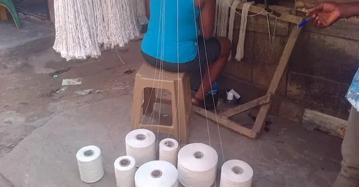 Nigerians Get Creative with Stove Thread, 'Pure' Water Sachets to Design Clothes