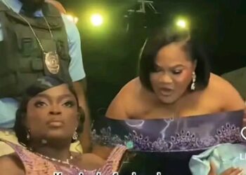 “Funke Akindele and Toyin Abraham Moment Sparks Online Debate at Iyabo Ojo’s Movie Premiere”
