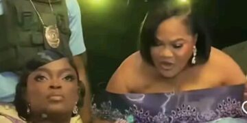 “Funke Akindele and Toyin Abraham Moment Sparks Online Debate at Iyabo Ojo’s Movie Premiere”