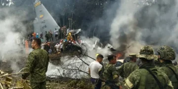 A military transport plane crashed in Colombia's southern Amazon region, killing at least 80 troops