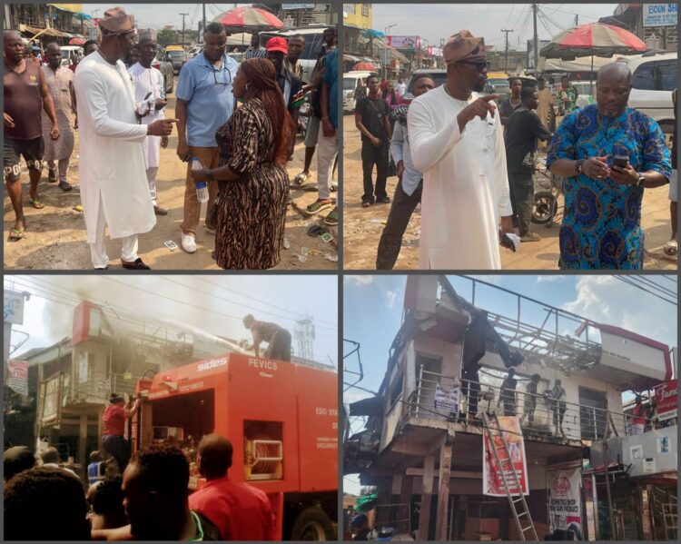 Ibiwe Street Fire: Oredo Chairman Leads Emergency Response, Assures Traders of Support