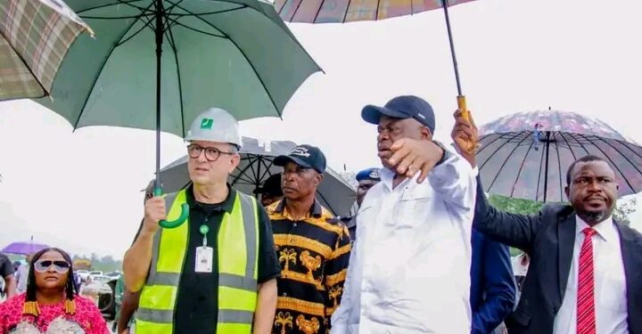 “Bayelsa Governor Diri Commends Progress on Nembe Brass Road, Says Historic Project Nears Major Milestone”