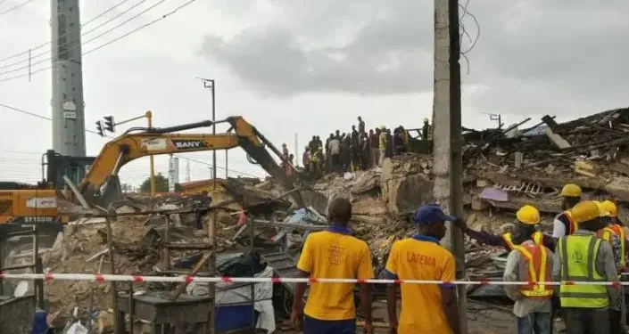 Lagos Building Collapse: 9 Dead, 27 Rescued as LASEMA Ends Rescue Operation