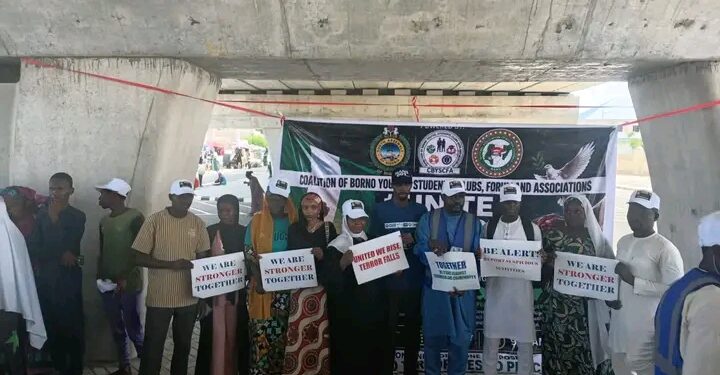 “Borno Youths Stage Anti Terror Protest in Maiduguri, Demand Stronger Action Against Insecurity”