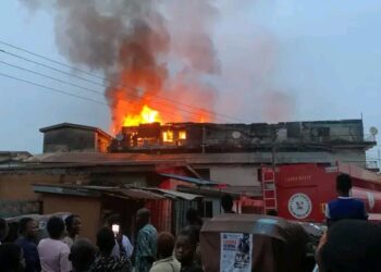 “Two Lagos Firefighters Hospitalized After Electrical Surge Sparks Blaze in Ketu Ikosi Three Storey Building”