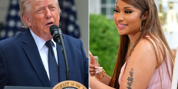 Trump Calls Nicki Minaj “So Hot” During White House Rose Garden Event* _Rapper joins president at luncheon, praises him as her “favorite President of all time