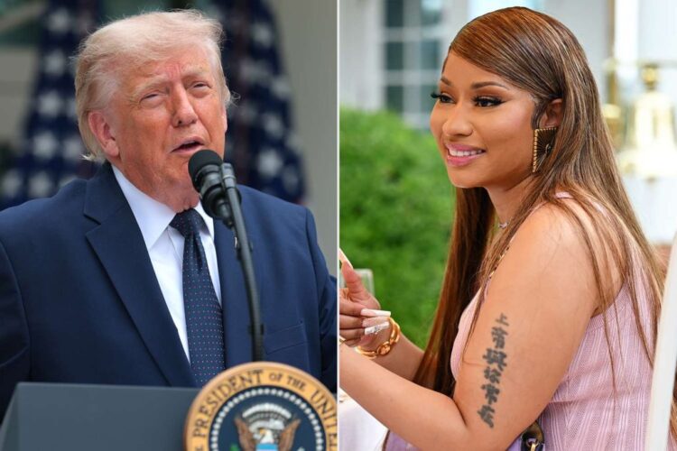 Trump Calls Nicki Minaj “So Hot” During White House Rose Garden Event* _Rapper joins president at luncheon, praises him as her “favorite President of all time