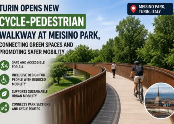 Turin Opens New Accessible Cycle Pedestrian Walkway at Meisino Park, Connecting Green Spaces and Promoting Safer Mobility.