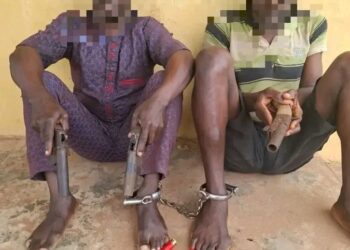 Ogun Police Arrest Two Suspected Robbers, Recover Three Pistols and 18 Cartridges.