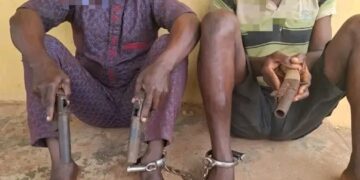 Ogun Police Arrest Two Suspected Robbers, Recover Three Pistols and 18 Cartridges.
