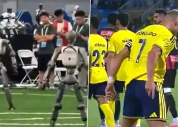 Humanoid Robot Don Copy Ronaldo Famous ‘Siuuu’ Celebration for Beijing Games.