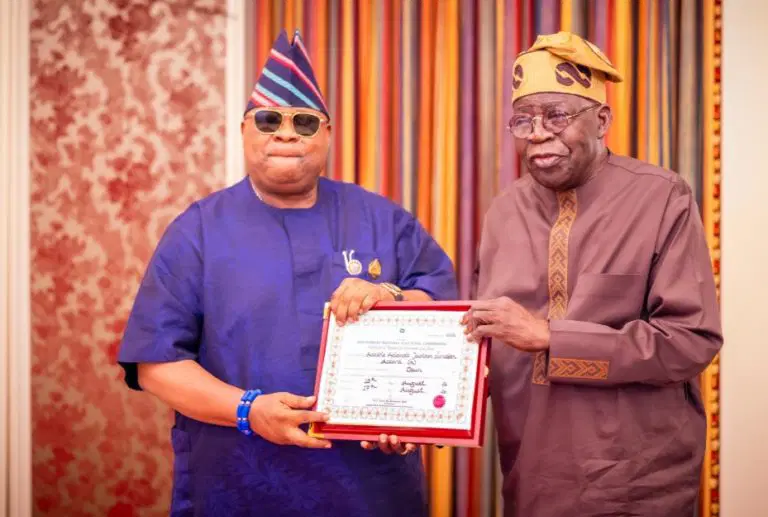 Adeleke Thanks Tinubu for “Free and Fair” Osun Election, Calls Him “Father of the Nation