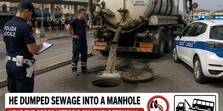 Na im pour dirty water for manhole near Corso Vittorio Emanuele terminal, dem report the driver and dem carry the bus comot.