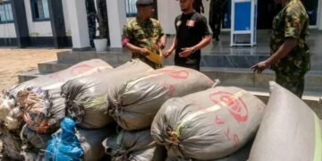 Navy don  Hand Over 19 Bags wey Dem believe say na Cannabis Give NDLEA for Anambra.