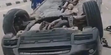 One Dead, Three Injured as Lexus SUV Crashes Along Lagos Coastal Road Near Eko Hotel.