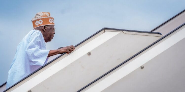 Tinubu Returns to Abuja After Six-Day Lagos Visit